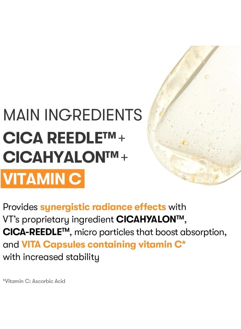 VT Vita-Light Reedle Shot 100, Serum with Vitamin C Capsules, Vitamin E, Hydrating Care, Korean Skincare for Sensitive Skin, 50ml - Image 4